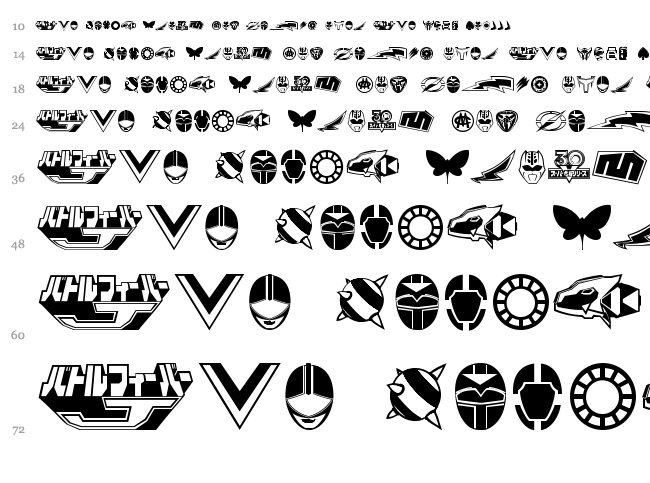 Sentai 30 Dingbats font waterfall